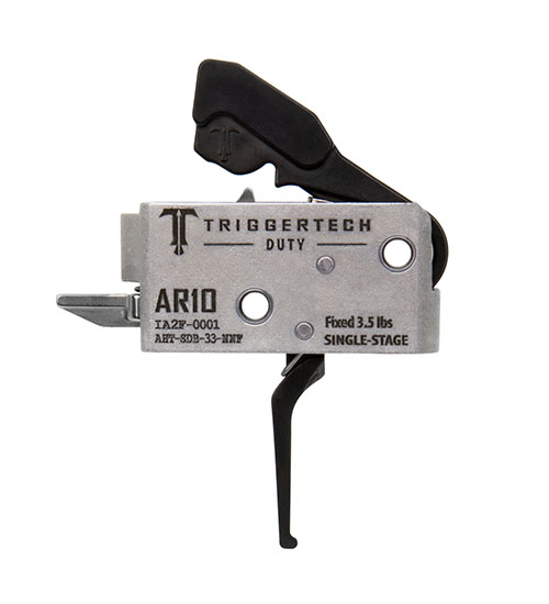 El AR-10 Duty Trigger de TRIGGERTECH ofrece fiabilidad robusta y rendimiento superior, con un recorrido más largo y un reinicio más firme para un tiro preciso.